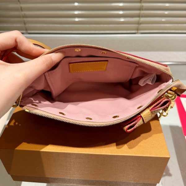 LOUIS VUITTON X TAKASHI MURAKAMI CHERRY BLOSSOM POCHETTE ACCESSOIRES BAG PINK 20CM