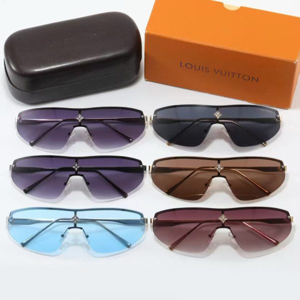LOUIS VUITTON CYCLONE MASK SUNGLASSES PURPLE WITH SILVER
