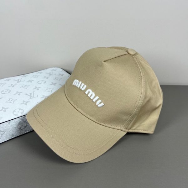 MIUMIU DRILL BASEBALL CAP BEIGE 5HC179 ADXI F011P