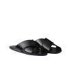 PRADA BRUSHED LEATHER SLIDES BLACK 1XX768 055 F0002 F 005