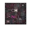 CHANEL SQUARE SCARF SILK TWILL MULTICOLOR IN BLACK 90CM