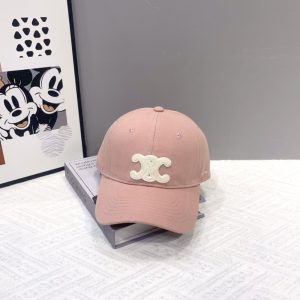 CELINE TRIOMPHE BASEBALL CAP IN WASHED COTTON BLUSH 2AUT6234X 02BH