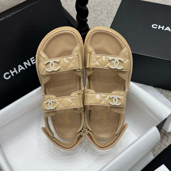 CHANEL SANDAL SHINY BEIGE G35927 B20276 U0450