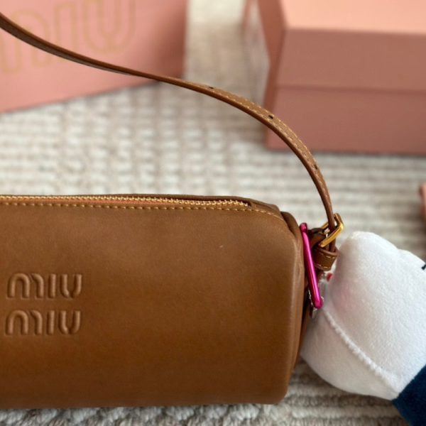 MIUMIU NAPPA LEATHER POUCH OAK 22CM 5NE851 AEFX F0316