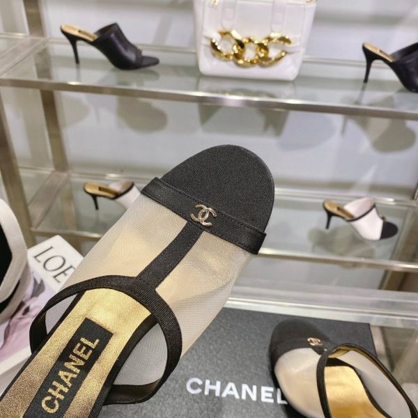 CHANEL Mesh Grosgrain CC Mules