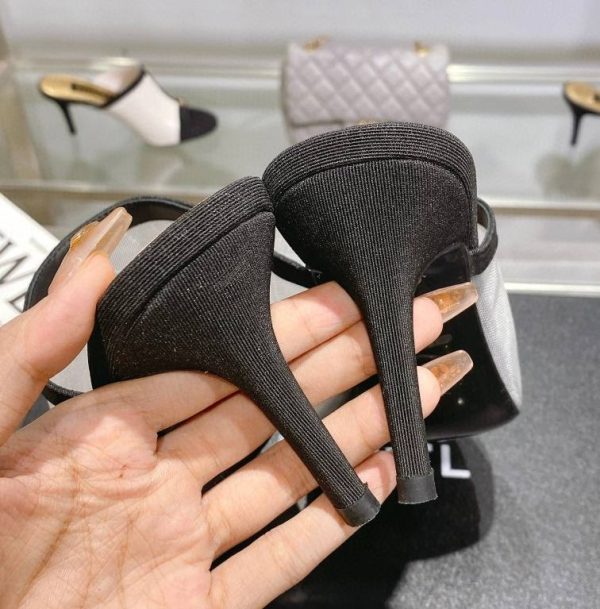 CHANEL Mesh Grosgrain CC Mules
