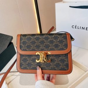 SUMMER SET: CELINE CLASSIQUE TRIOMPHE BAG IN TAN & SMALL TRIOMPHE CANVAS TAN WALLET