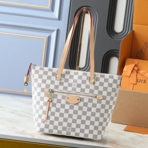 LOUIS VUITTON LENA PM BAG DAMIER AZUR WHITE 35CM