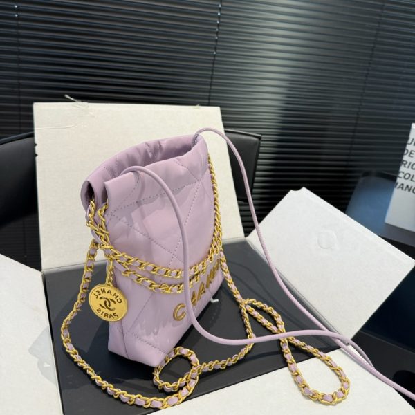 CHANEL 22 MINI HANDBAG LIGHT PINK 23CM AS3980 B08037 NY558