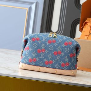 LOUIS VUITTON X TAKASHI MURAKAMI COSMETIC POUCH GM DENIM BLUE  27CM M13893