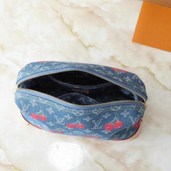 LOUIS VUITTON X TAKASHI MURAKAMI COSMETIC POUCH GM DENIM BLUE  27CM M13893