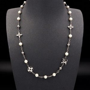 LOUIS VUITTON LV PEARLS NECKLACE SILVER M02448