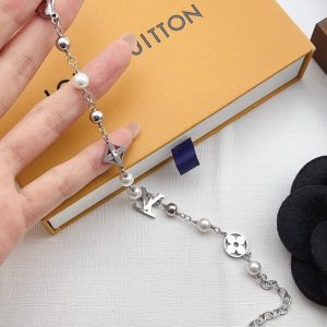 LOUIS VUITTON LV PEARLS BRACELET SILVER M1384A