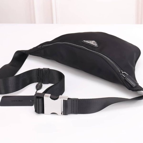 PRADA NYLON BELT BAG BLACK 30CM