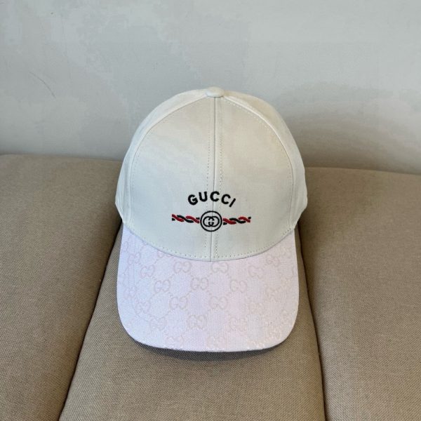 GUCCI BASEBALL CAP WEB STRIPE WHITE