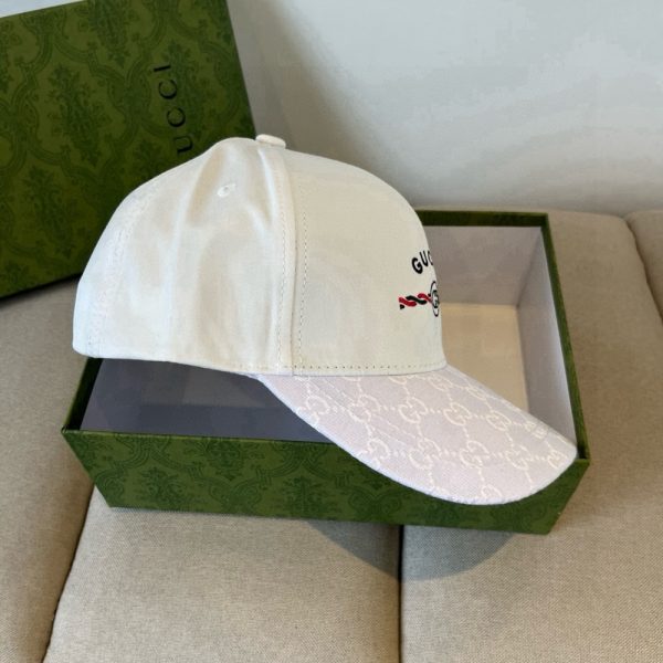 GUCCI BASEBALL CAP WEB STRIPE WHITE