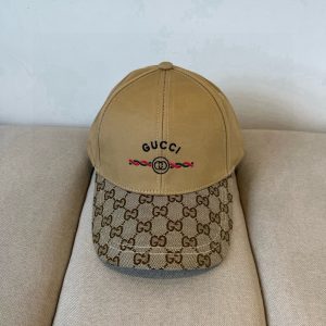 GUCCI BASEBALL CAP WEB STRIPE BROWN