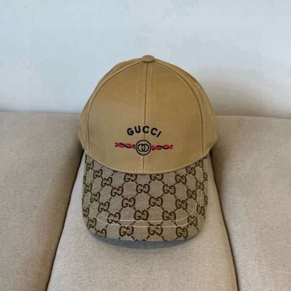 GUCCI BASEBALL CAP WEB STRIPE BROWN