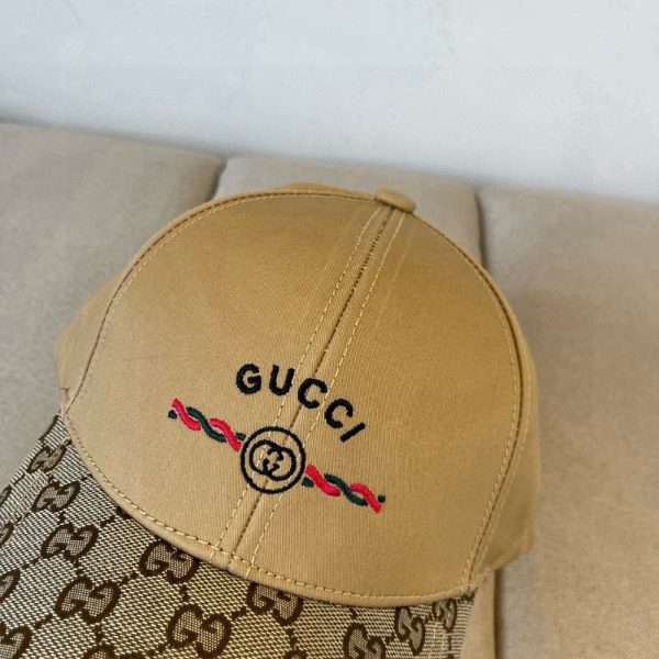 GUCCI BASEBALL CAP WEB STRIPE BROWN