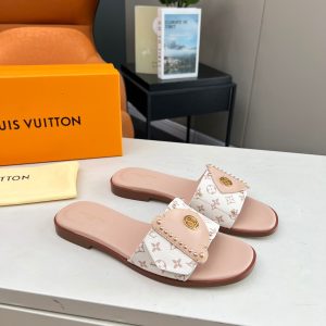 LOUIS VUITTON LV FRAME FLAT MULE DUNE BEIGE 1AHMSB