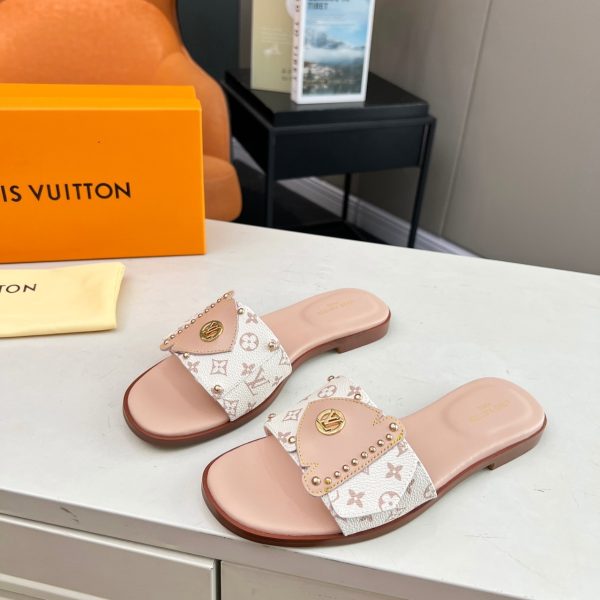 LOUIS VUITTON LV FRAME FLAT MULE DUNE BEIGE 1AHMSB