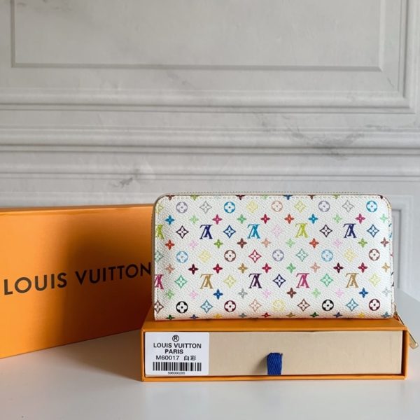 SUMMER SET: LOUIS VUITTON X MURAKAMI KEEPALL BANDOULIÈRE 45 BAG MULTICOLORE BLANC 45CM & ZIPPY WALLET WHITE MULTICOLORED