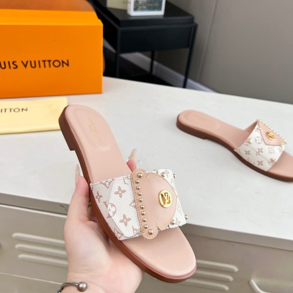 LOUIS VUITTON LV FRAME FLAT MULE DUNE BEIGE 1AHMSB