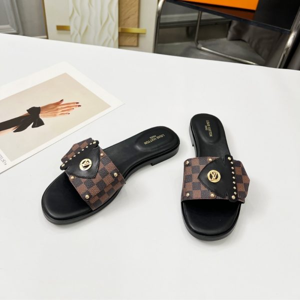 LOUIS VUITTON LV FRAME FLAT MULE CACAO BROWN 1AHLR3