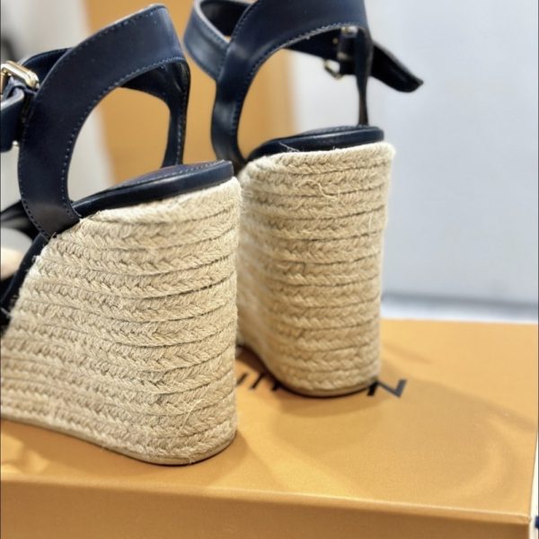 LOUIS VUITTON HELIOS WEDGE ESPADRILLE MARINE 1AHLKQ