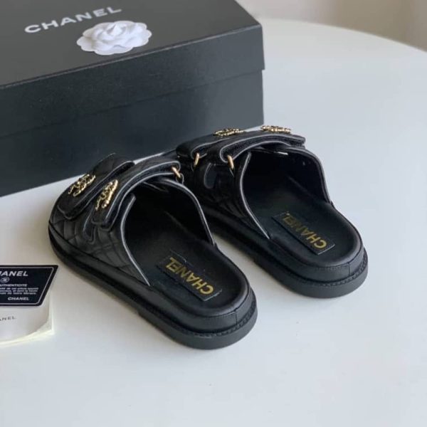 CHANEL CC DIAMOND QUILT SANDAL BLACK G45507 B15805 94305