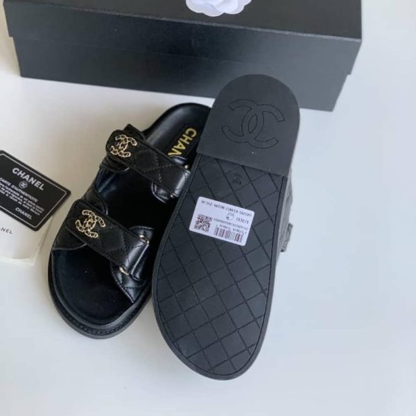 CHANEL CC DIAMOND QUILT SANDAL BLACK G45507 B15805 94305