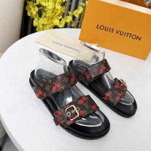 LOUIS VUITTON X TAKASHI MURAKAMI BOM DIA FLAT COMFORT MULE BROWN 1AHM03