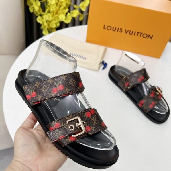 LOUIS VUITTON X TAKASHI MURAKAMI BOM DIA FLAT COMFORT MULE BROWN 1AHM03