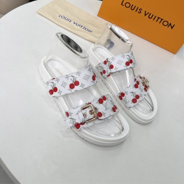 LOUIS VUITTON X TAKASHI MURAKAMI BOM DIA FLAT COMFORT MULE WHITE 1AHLZ7