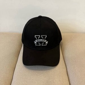 HERMES DAVIS H SELLIER CAP BLACK