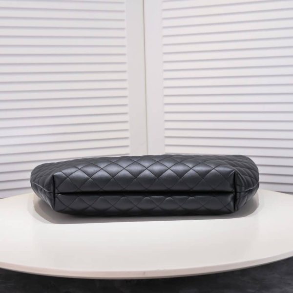 SUMMER SET: SAINT LAURENT ICARE MAXI SHOPPING BAG IN QUILTED BLACK  &  LOGO SLIPPERS BLACK
