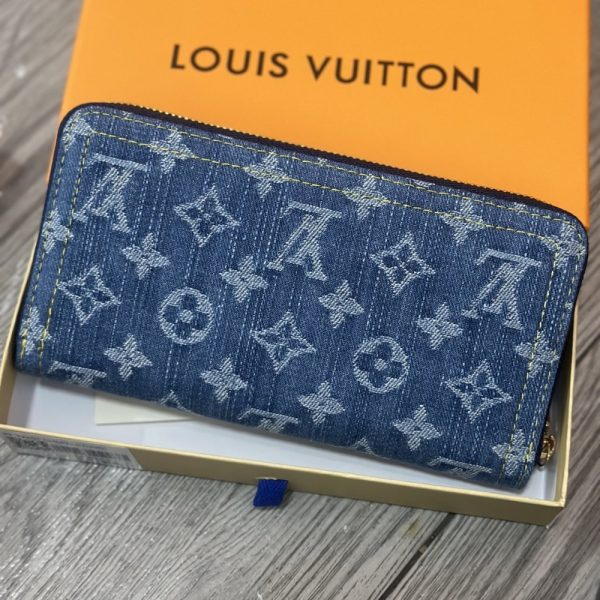LOUIS VUITTON X MURAKAMI ZIPPY WALLET MONOGRAM CHERRY DENIM BLUE 19CM M23161