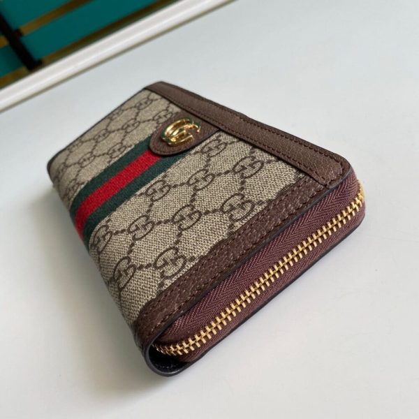 SUMMER SET: GUCCI OPHIDIA GG MEDIUM TOP HANDLE TOTE BAG & ZIP AROUND WALLET BROWN