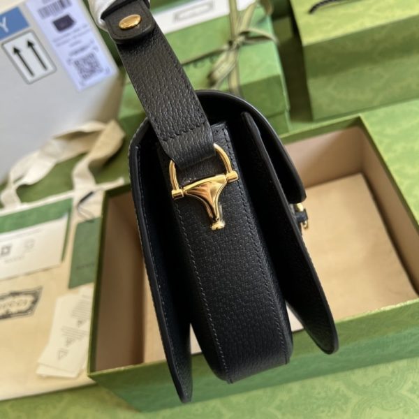 SUMMER SET: GUCCI HORSEBIT 1955 ORIGINAL GG SHOULDER BAG BLACK IVORY & GG DENIM BASEBALL HAT BLACK