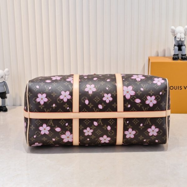 SUMMER SET: LOUIS VUITTON X TAKASHI MURAKAMI KEEPALL BANDOULIÈRE 45 BROWN 45CM & ZIPPY WALLET SAKURA BROWN 19CM