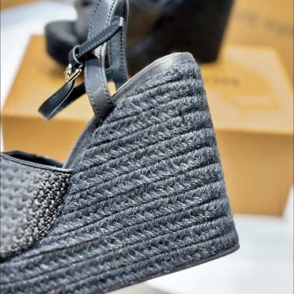 LOUIS VUITTON MARE WEDGE SANDALS BLACK 1AHLLK