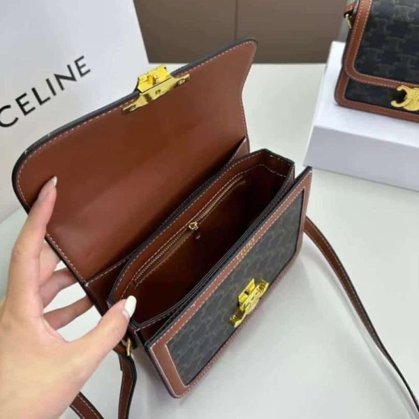 SUMMER SET: CELINE CLASSIQUE TRIOMPHE BAG IN TAN & SMALL TRIOMPHE CANVAS TAN WALLET