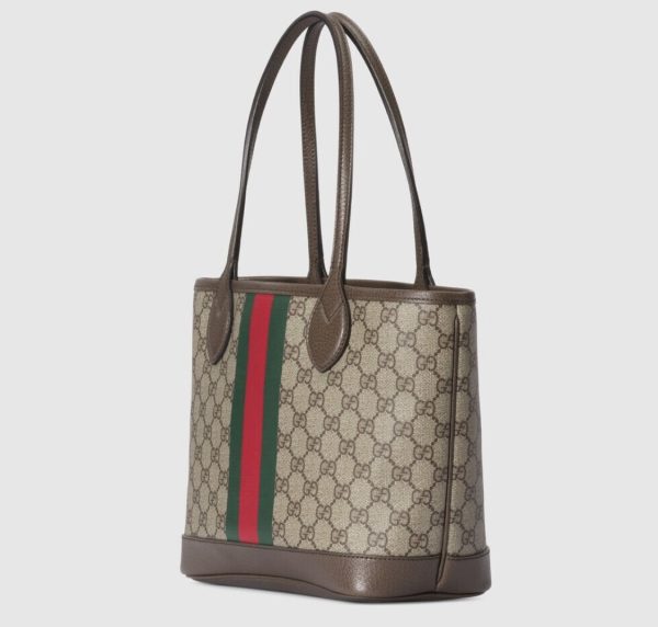 SUMMER SET: GUCCI OPHIDIA SMALL TOTE BAG BEIGE AND EBONY GG 25CM & GG SSIMA SOFT WEB FEDORA HAT BEIGE