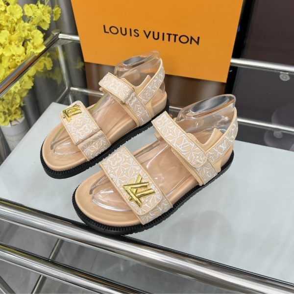 LOUIS VUITTON LV SUNSET FLAT COMFORT SANDAL BEIGE 1AHNL9