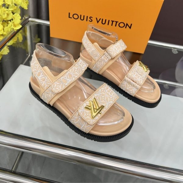 LOUIS VUITTON LV SUNSET FLAT COMFORT SANDAL BEIGE 1AHNL9