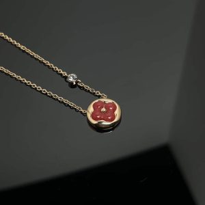 LOUIS VUITTON COLOR BLOSSOM BB SUN PENDANT PINK GOLD NECKLACE RED Q93826