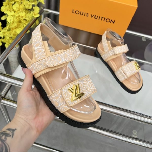 LOUIS VUITTON LV SUNSET FLAT COMFORT SANDAL BEIGE 1AHNL9