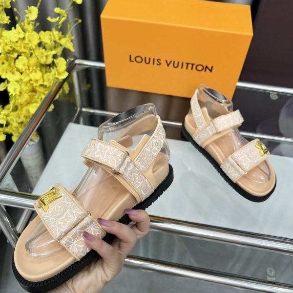 LOUIS VUITTON LV SUNSET FLAT COMFORT SANDAL BEIGE 1AHNL9