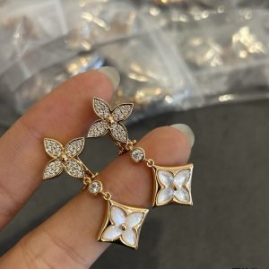 LOUIS VUITTON COLOR BLOSSOM M STAR MULTI MOTIF EARRINGS GOLD Q06489