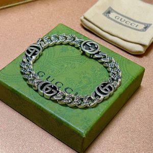 GUCCI INTERLOCKING BRACELET SILVER 675758 I4601 0926